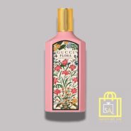 ادکلن زنانه گوچی فلورا گاردنیا با شیشه صورتی و گل دتذ